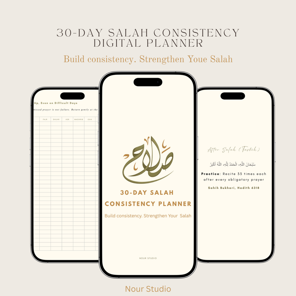 30-Days Consistency Planner digital Islamic prayer tracker